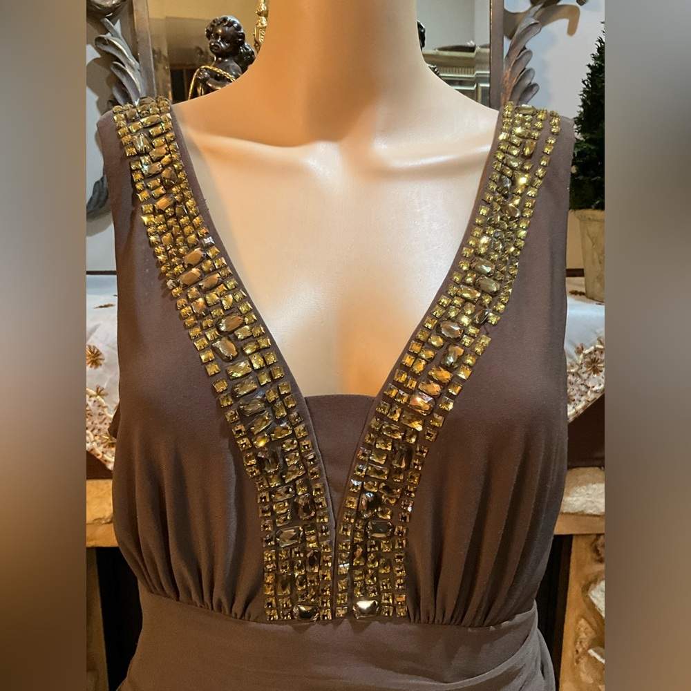 Anne Klein sleeveless embellished ruched dress 12 - Picture 11 of 12